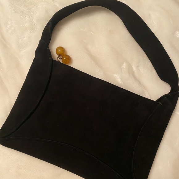 Vintage Christian Dior black suede purse - Picture 2 of 4